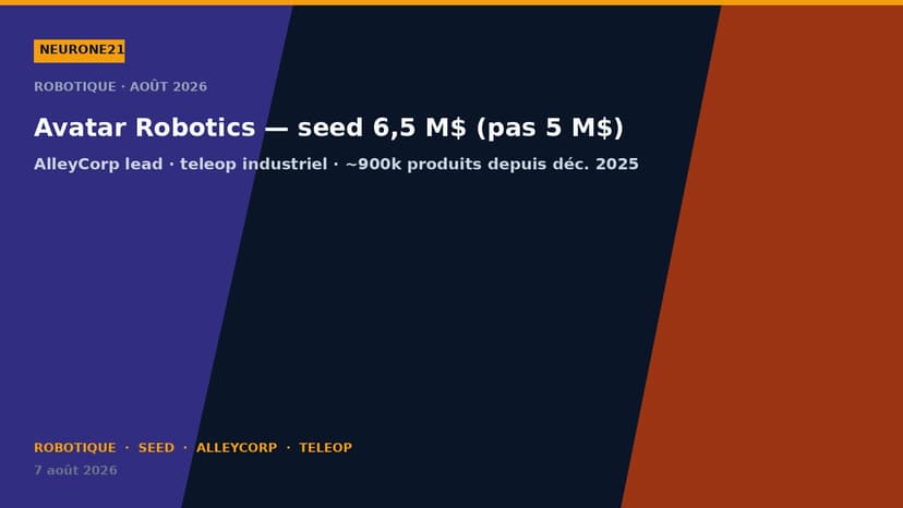 Avatar Robotics seed 6,5 M$