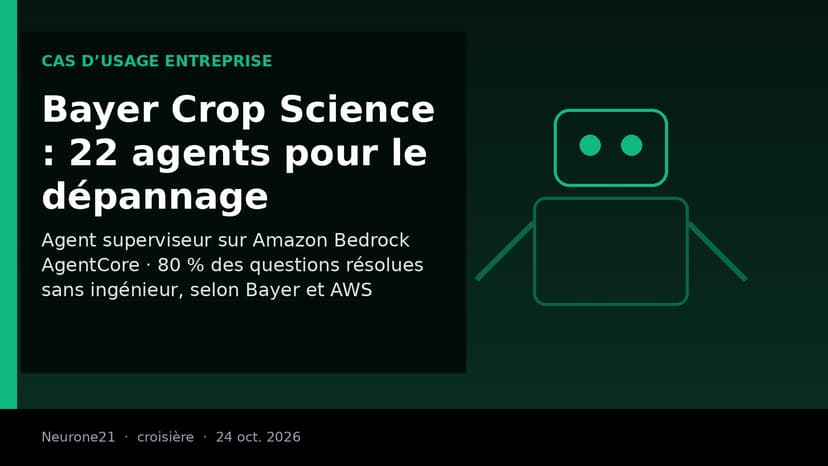 Bayer Crop Science confie le dépannage de ses systèmes à 22 agents IA sur AWS