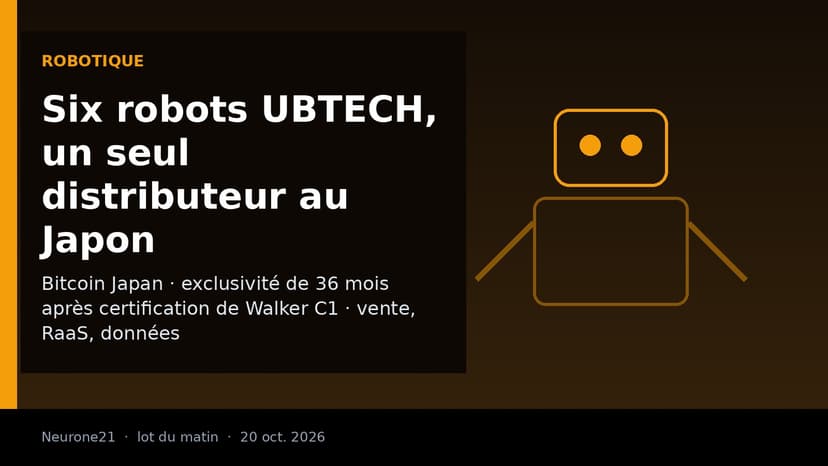 Bitcoin Japan décroche la distribution exclusive au Japon de six robots UBTECH, dont l’humanoïde industriel Walker S2