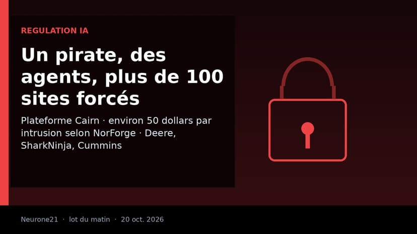 Avec des agents d’IA et environ 5 000 dollars de tokens, un pirate a forcé plus de 100 sites d’entreprises