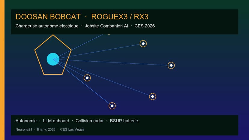 Doosan Bobcat RX3 : chargeuse autonome et Jobsite Companion au CES 2026