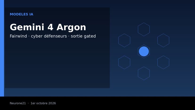 Gemini 4 Argon : Google DeepMind ouvre la sortie via Fairwind