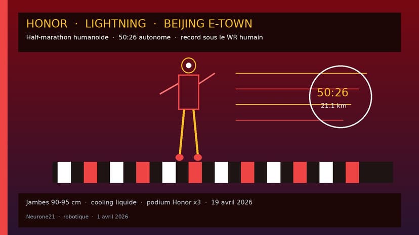 Honor Lightning : half-marathon humanoïde en 50:26 à Pékin, sous le record humain