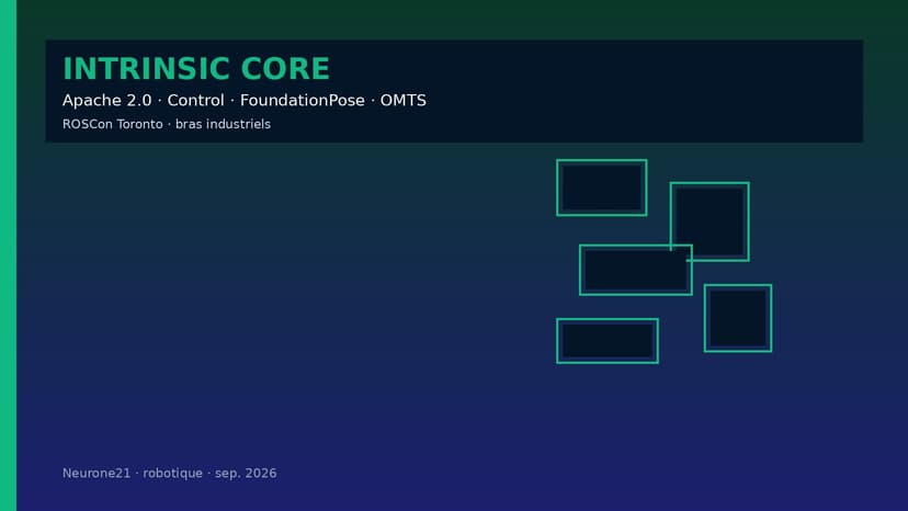 Intrinsic Core open-source (Apache 2.0) : blocs ROS pour bras industriels