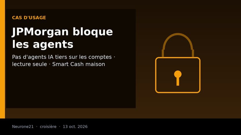JPMorgan bloque les agents IA tiers sur les comptes clients : Dimon évoque des agents rebelles