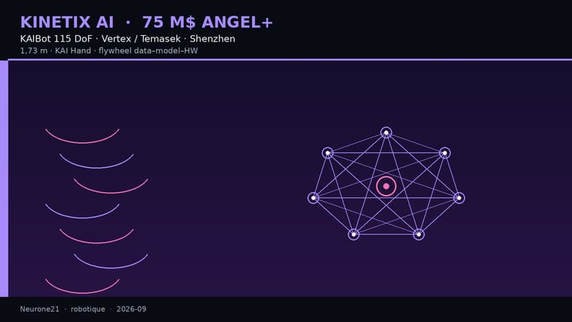 Kinetix AI : 75 M$ Angel+ (Vertex/Temasek) pour KAIBot, humanoïde 115 DoF