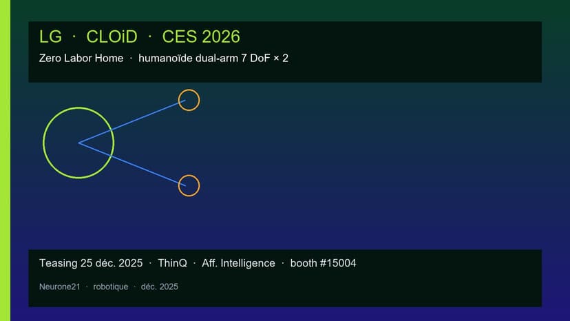 LG teasing CLOiD CES 2026 : humanoïde home dual-arm Zero Labor