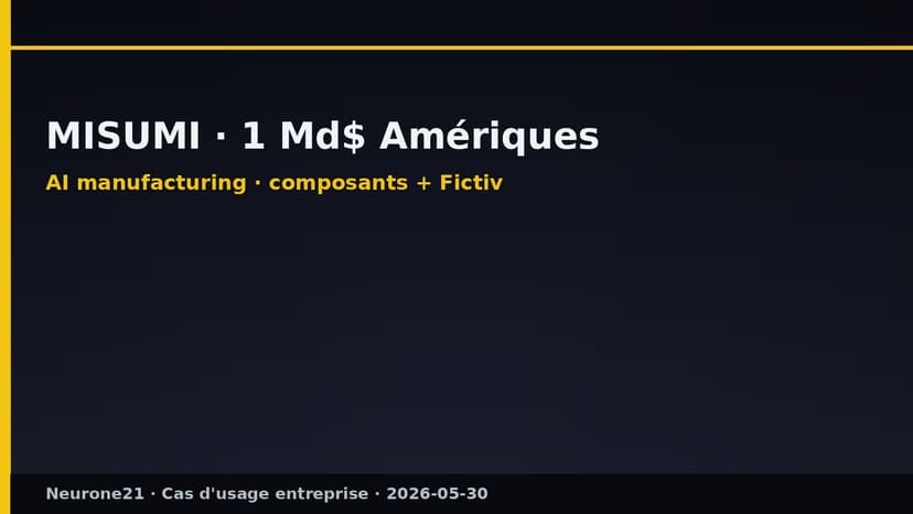 MISUMI 1 Md$ Amériques AI manufacturing