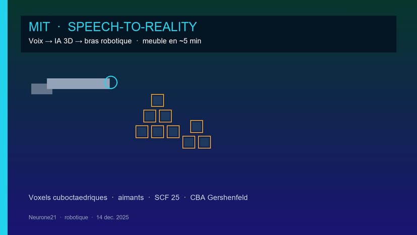 MIT Speech-to-Reality : meuble assemblé en 5 minutes à la voix