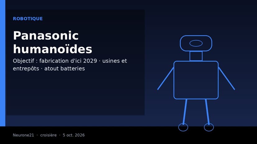 Panasonic se lance dans les humanoïdes et vise une production d’ici 2029, en s’appuyant sur ses batteries