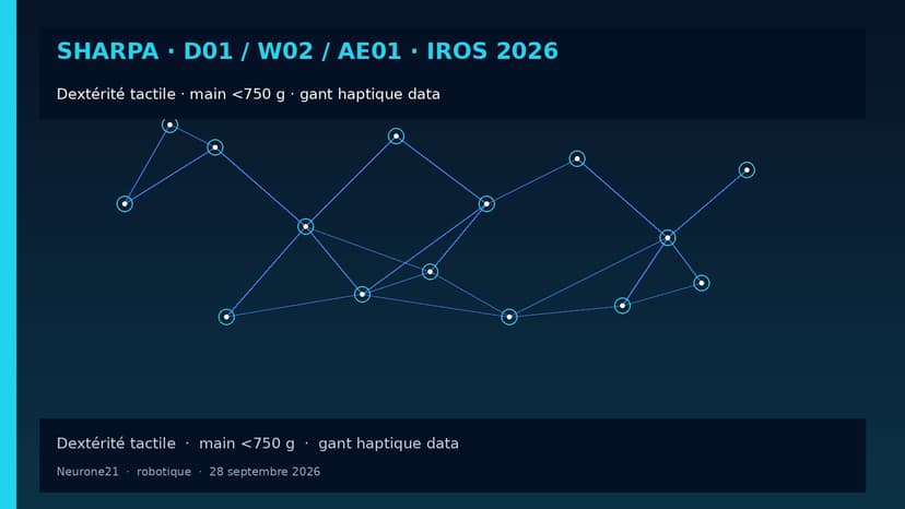 Sharpa à IROS 2026 : robot D01, main W02 et gant AE01 pour la dextérité