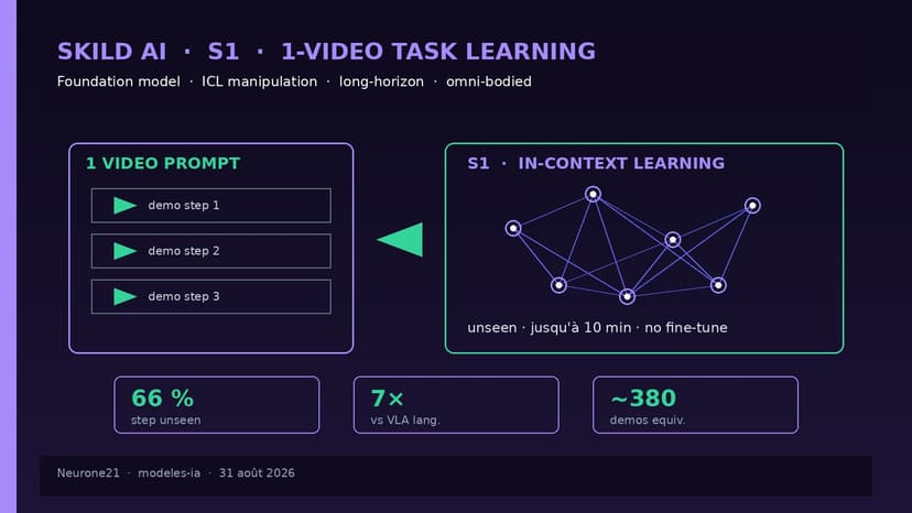 Skild S1 : foundation model, 1 vidéo pour apprendre une tâche