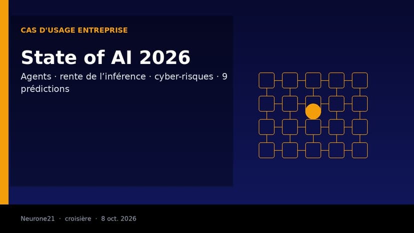 State of AI Report 2026 : agents, rente de l’inférence et cyber-risques, ce que le rapport dit aux entreprises