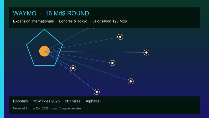 Waymo : 16 Md$ pour l'expansion internationale (Londres, Tokyo)