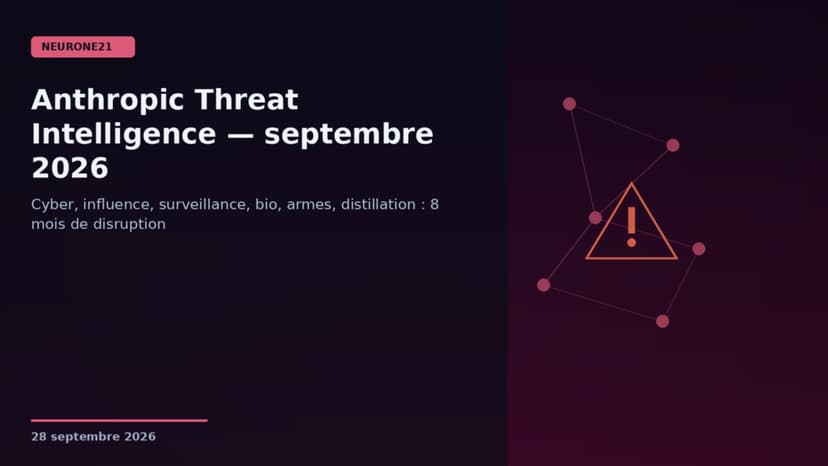 Anthropic Threat Intelligence septembre 2026 : huit mois de misuse Claude cartographiés