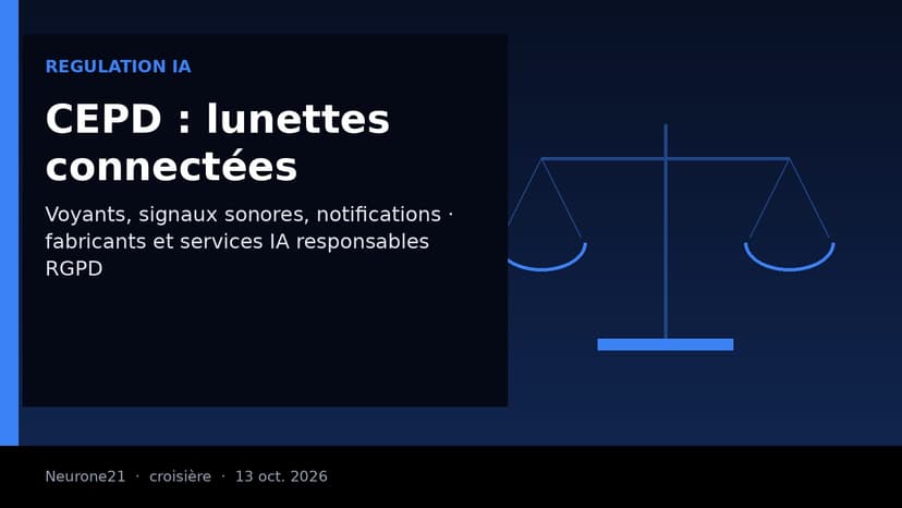 Lunettes connectées : le CEPD veut des voyants, des signaux sonores et des fabricants responsables au regard du RGPD