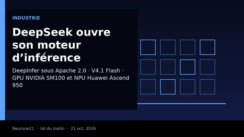 DeepSeek publie en open source DeepInfer, son moteur d’inférence de production, compatible NVIDIA et Huawei Ascend