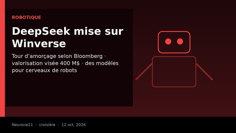 DeepSeek mènerait le tour d’amorçage de Winverse AI, start-up d’IA pour robots valorisée 400 millions de dollars