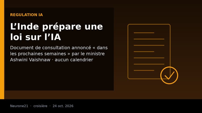 L’Inde change de cap et prépare une loi sur l’IA, avec une consultation annoncée dans les prochaines semaines
