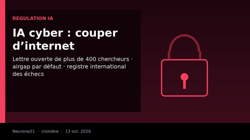 Plus de 400 chercheurs, dont Hinton et Bengio, demandent de couper d’internet les modèles d’IA aux capacités cyber