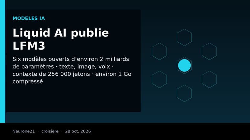 Liquid AI publie LFM3, six petits modèles ouverts de 2 milliards de paramètres pour le texte, l’image et la voix