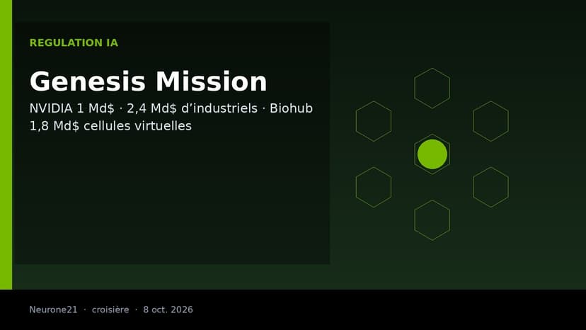 Genesis Mission : NVIDIA promet 1 milliard de dollars, la Maison-Blanche fédère 2,4 milliards d’engagements pour la science par l’IA