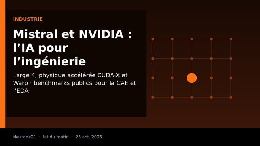 Mistral et NVIDIA s’allient sur l’IA pour l’ingénierie industrielle et promettent des benchmarks publics