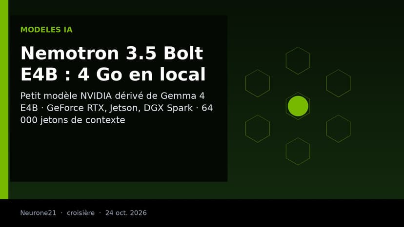 NVIDIA publie Nemotron 3.5 Bolt E4B, un petit modèle de 4 Go pour les agents sur PC et sur Jetson