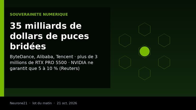ByteDance, Alibaba et Tencent commandent plus de 3 millions de cartes NVIDIA RTX PRO 5500, pour plus de 35 milliards de dollars