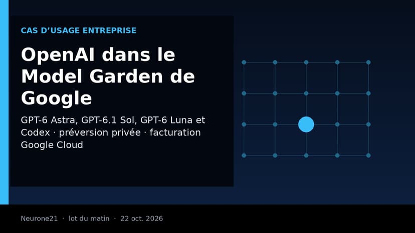 Les modèles d’OpenAI arrivent sur Google Cloud : GPT-6 Astra, Sol et Luna dans le Model Garden