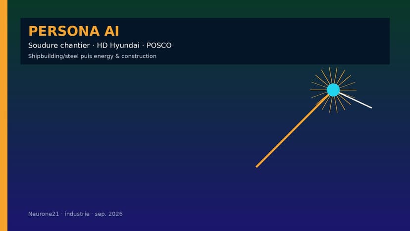 Persona AI : données HD Hyundai / POSCO, soudure humanoïde puis energy/construction