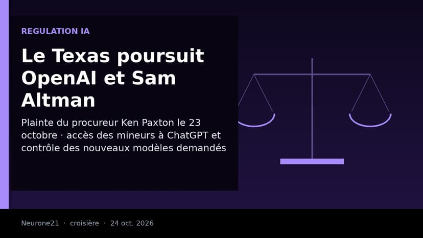 Le procureur général du Texas poursuit OpenAI et Sam Altman et veut interdire ChatGPT aux mineurs
