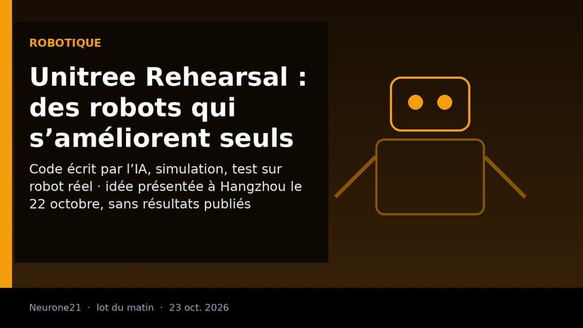Unitree présente « Rehearsal », une boucle où l’IA écrit, simule et teste seule les compétences de ses robots