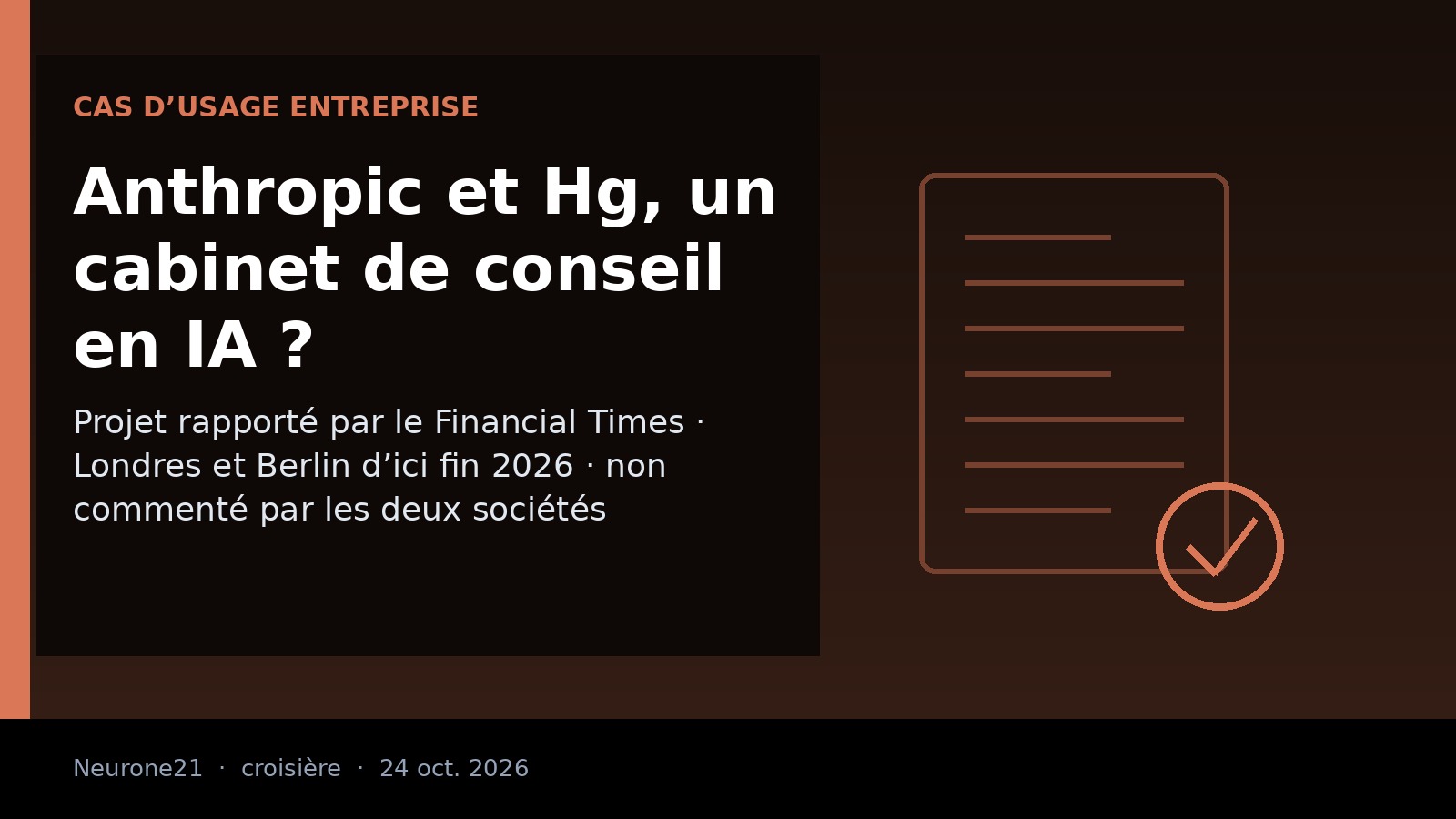 Couverture éditoriale Neurone21 : Anthropic et Hg, conseil en IA pour l’Europe