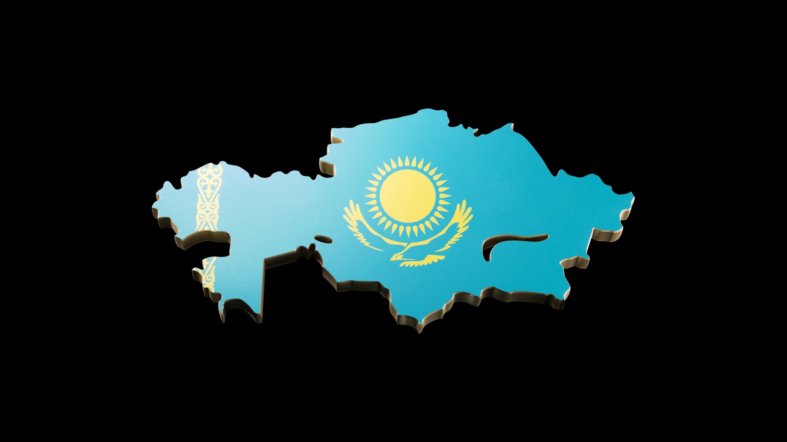 Visuel officiel NVIDIA : carte du Kazakhstan aux couleurs du drapeau national